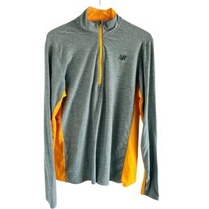 New Balance Men's Performance Long Sleeve Shirt in Gray and Orange